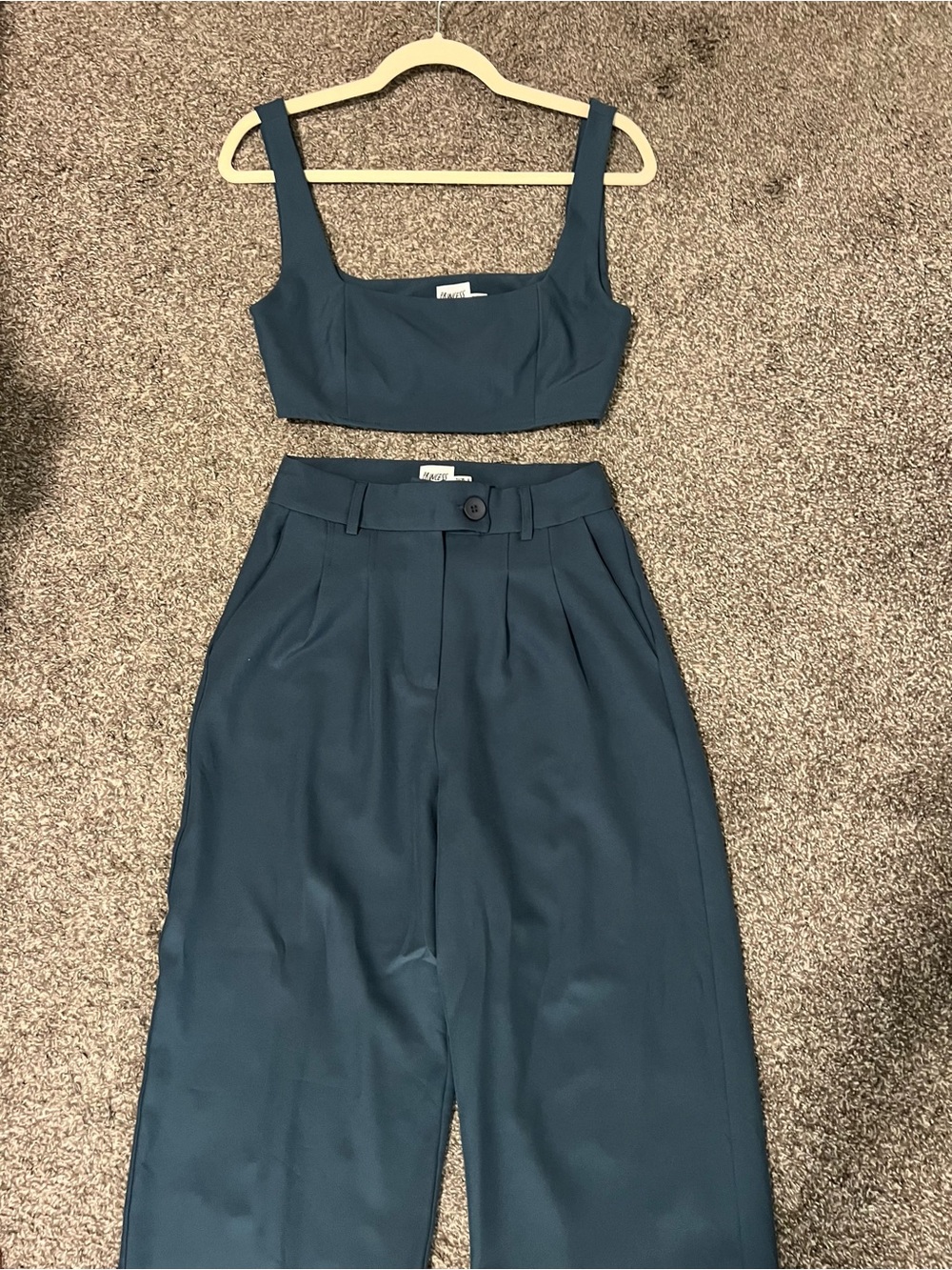 Princess Polly High-Waist Wide-Leg Pant Set in Blue - Women